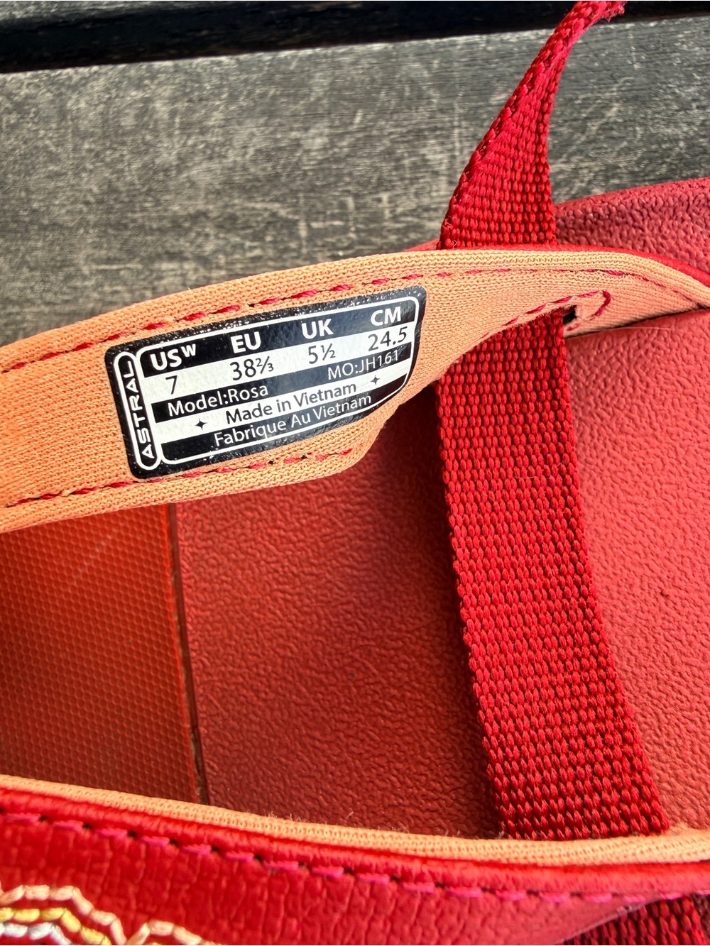 Astral Red Embroidered Strap Sandals - Picture 3 of 6